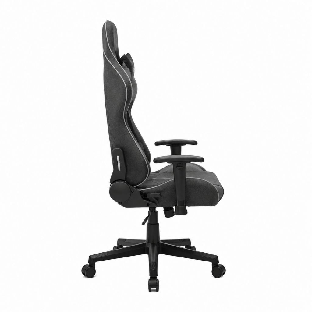 Gaming Bürostuhl Dunkelgrau Polyester mit hoher Rückenlehne 52 x 50 cm
