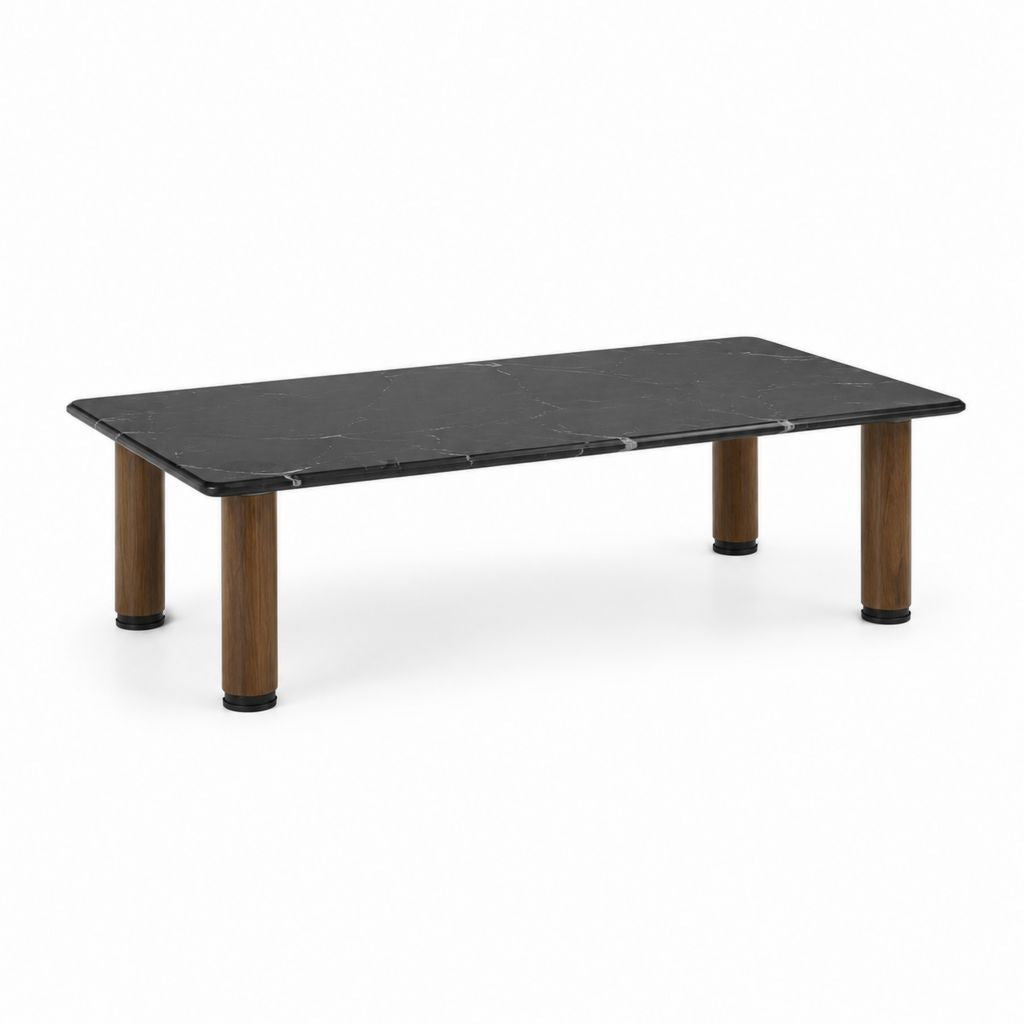 Couchtisch TV-Tisch Schwarz Walnussbraun MDF rechteckig 120 x 60 x 45 cm