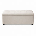 Schlafzimmerbank Polsterbank Beige Polyester Rechteckig 110 x 40 x 45 cm
