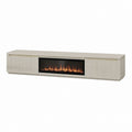 TV-Lowboard mit elektrischem Kamin Creme MDF rechteckig 180 x 40 x 45 cm
