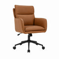 Bürostuhl Drehstuhl mit Armlehnen Cognac PU-Kunstleder 65 x 65 x 102-112 cm