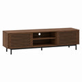 TV Lowboard Nussbaumoptik aus Holzwerkstoff und Stahl 180 x 40 x 60 cm