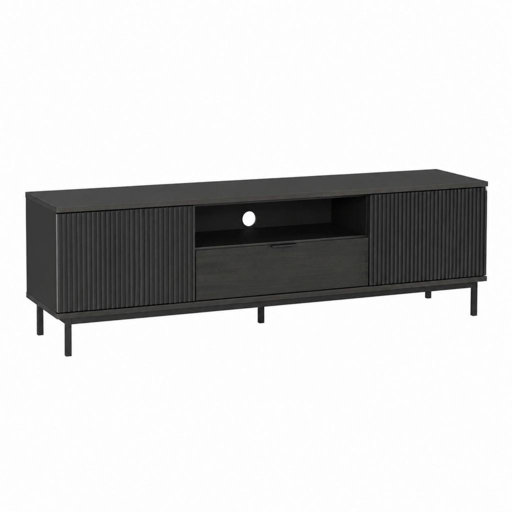 TV Lowboard Schwarz MDF Rechteckig 160 x 40 x 55 cm