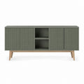 TV-Lowboard Grün aus MDF und Massivholz Rechteckig 160 x 40 x 75 cm