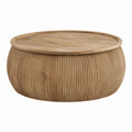 Couchtisch Natur Massivholz rund Ø 80 cm Höhe 35 cm