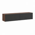 TV Lowboard Schwarz Walnussdekor Spanplatte Rechteckig 180 x 40 x 35 cm