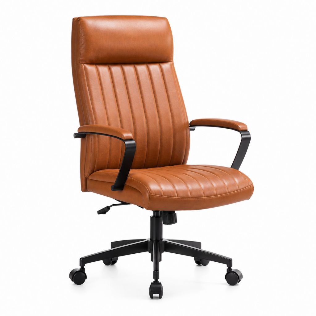 Drehstuhl Bürostuhl mit Armlehnen Braun PU-Kunstleder 64 x 65 x 110-120 cm